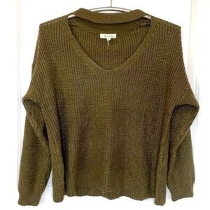 MIRACLE | Women’s Olive Green Chunky Knit MIRACLE Sweater Size Small